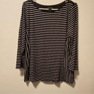 White House Black Market Top‎ Women’s Size XL Striped Longsleeve Tunic Preppy